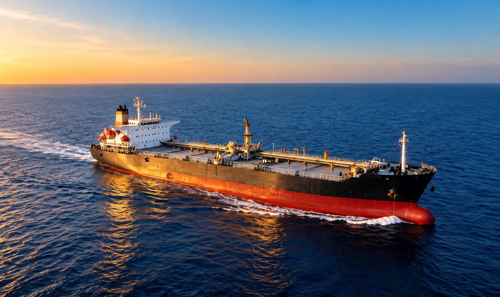 Oil tanker loading at a terminal jetty